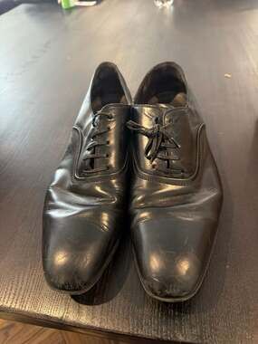 Salvatore Ferragamo Men's Black Leather Oxford Dress Shoes Size 8 D pre loved